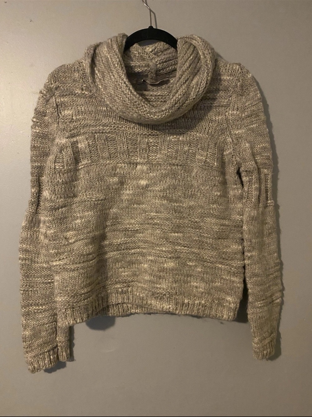 Soft Surroundings Heathered Cream Wool Blend Sweater